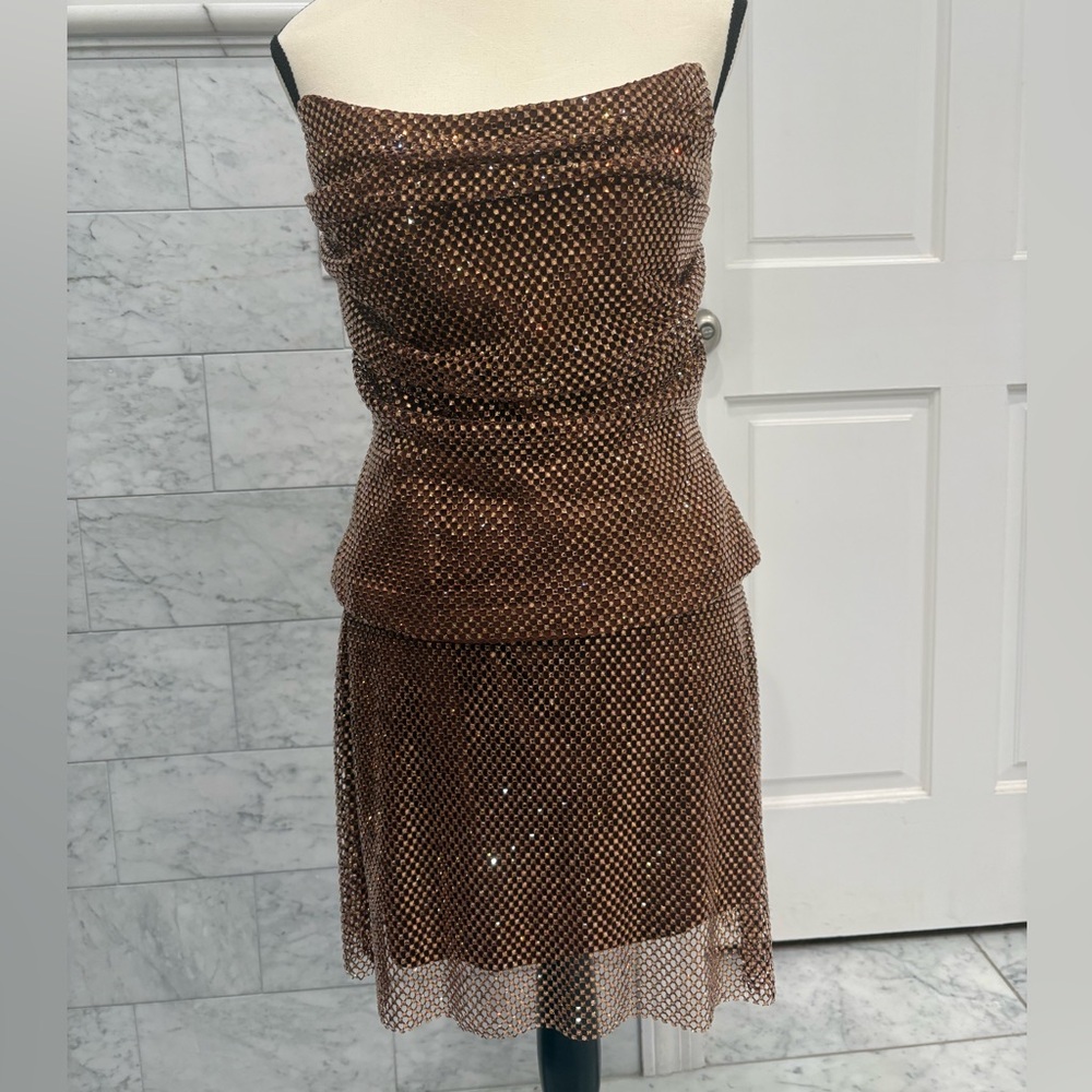 Zara Brown Mesh Shimmer Set